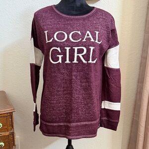 Maurices Maroon and Beige Sweatshirt